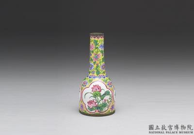 图片[2]-Painted enamel long neck vase, Yongzheng reign (1723-1735), Qing dynasty-China Archive